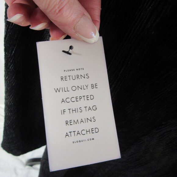 Eloquii Black Velvet Dress Flare Sleeve Textured Keyhole Back Midi Size 28 NWT - Picture 12 of 16